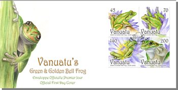 Vanuatu Post Frog Stamps cover